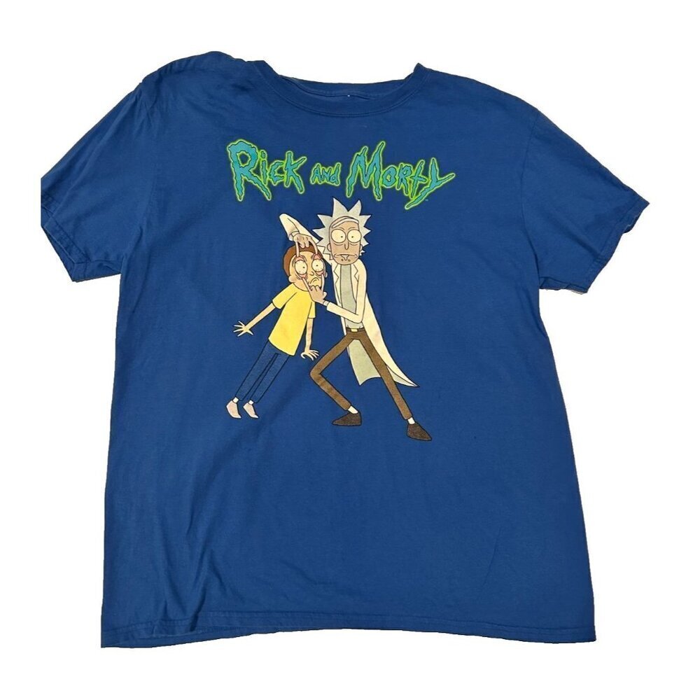 Ripple Junction Rick and Morty T-Shirt Men XL Blue Adult Swim Cotton Easy Care